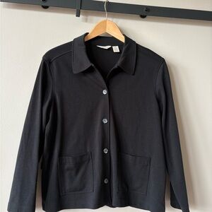 J. Jill Black Button-Up Blazer